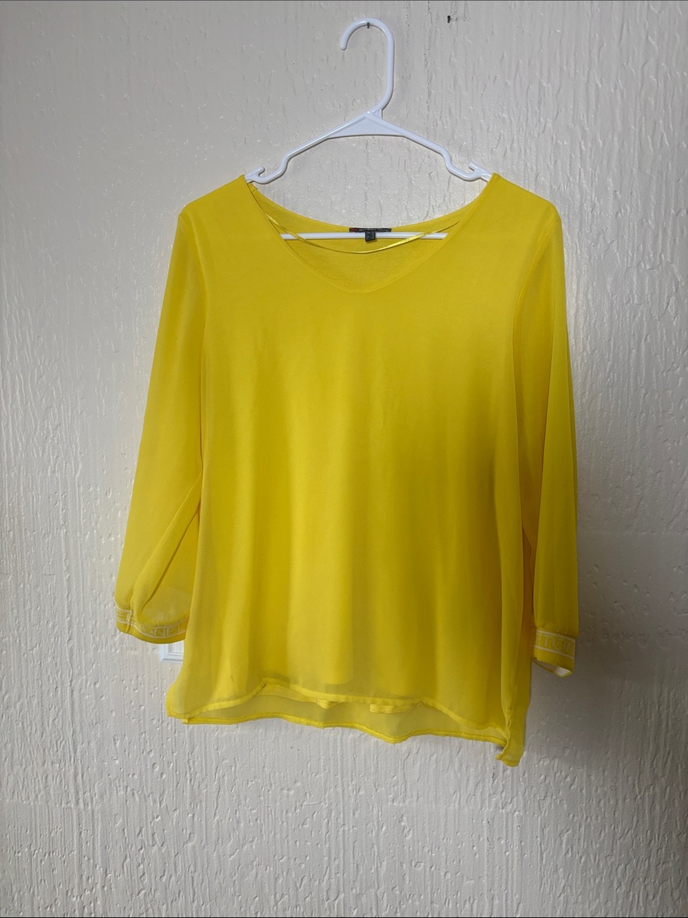 Street One Vibrant Yellow Women's V-Neck Blouse Women Size 12